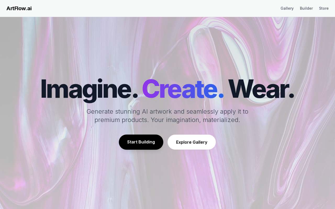 Art builder — the page as it looks right now