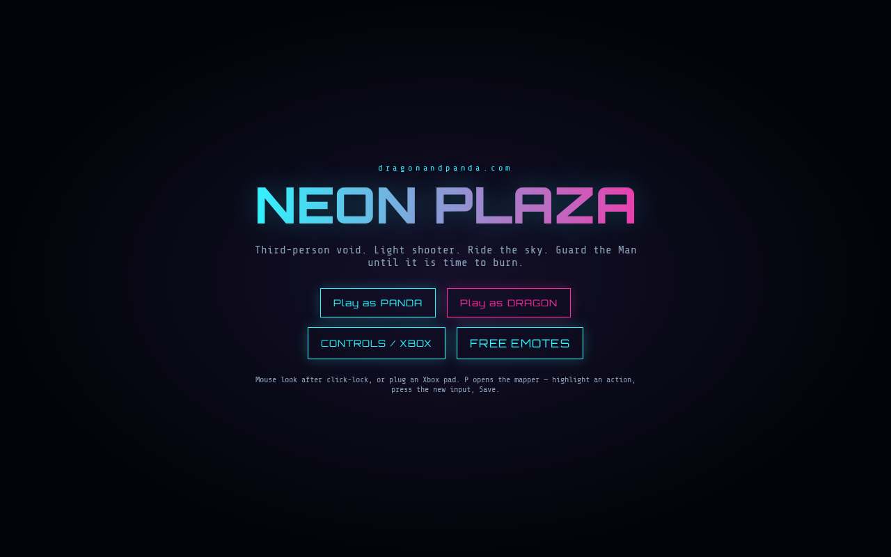 Neon Plaza — the page as it looks right now
